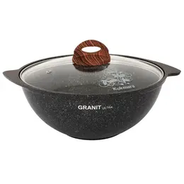 Казан для плова литой 3,5л стеклянная крышка Казан для плова литой 3,5л стеклянная крышка