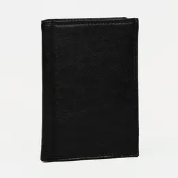 Портмоне мужское без застежки, 3 в 1, для автодокументов и паспорта, 4 отдела, для карт, для монет, цвет черный Портмоне мужское без застежки, 3 в 1, для автодокументов и паспорта, 4 отдела, для карт, для монет, цвет черный