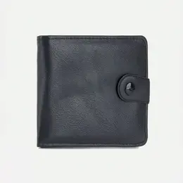 Портмоне мужское на кнопке, отдел для купюр, для карт, черное Портмоне мужское на кнопке, отдел для купюр, для карт, черное