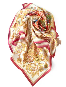 Платок "Собор Василия Блаженного", 90х90 см