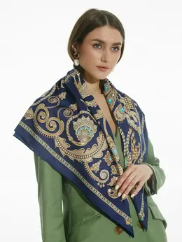 Платок "Русское золотное шитье", 90х90 см Платок "Русское золотное шитье", 90х90 см