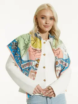 Платок "Карты Ремезова", 90*90 Платок "Карты Ремезова", 90*90