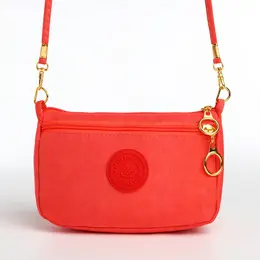 Сумка женская кросс-боди на молнии, 18×6.5×12 см, однотонная, розовая