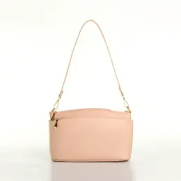 Сумка женская кросс-боди на молнии, 23×9×15 см, пудровая