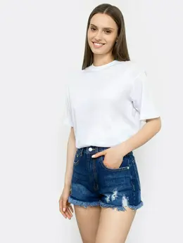 Джинсовые шорты мини с