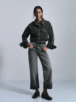Джинсы straight с подворотами Джинсы straight с подворотами