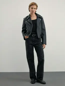 Джинсы straight с высокой посадкой Джинсы straight с высокой посадкой
