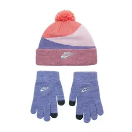 Шапка и перчатки Nike Heather Block Pom Beanie Set