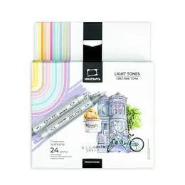 Набор спиртовых маркеров Малевичъ "GrafArt Brush" Светлые тона 24 цвета Набор спиртовых маркеров Малевичъ "GrafArt Brush" Светлые тона 24 цвета