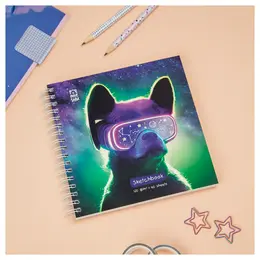 Скетчбук на гребне MESHU "Виртуальный мир" 150*150 мм 60 л 120 г