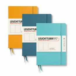 Записная книжка нелинованная Leuchtturm Rising Colours А5 251 стр., твердая обложка голубой камень