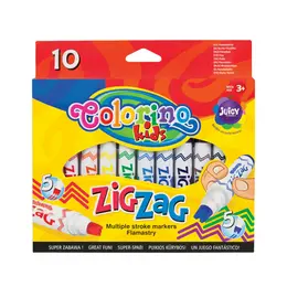 Набор фломастеров Colorino "Zig Zag" 10 цветов, с двойным и тройным кончиком Набор фломастеров Colorino "Zig Zag" 10 цветов, с двойным и тройным кончиком