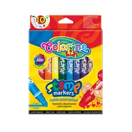 Набор фломастеров Colorino "Stamp" 10 шт / 20 цв, для штампов, двойные Набор фломастеров Colorino "Stamp" 10 шт / 20 цв, для штампов, двойные