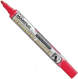 Маркер перманентный с жидкими чернилами Pentel "Maxiflo" 4,5 мм пулеобразный наконечник, красный Маркер перманентный с жидкими чернилами Pentel "Maxiflo" 4,5 мм пулеобразный наконечник, красный