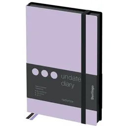 Записная книжка, кожзам Berlingo "Instinct" А6 80 л, черный срез, черный/лаванда, с резинкой