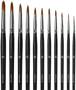 Кисть синтетика №6 круглая Альбатрос "Профи" длинная ручка