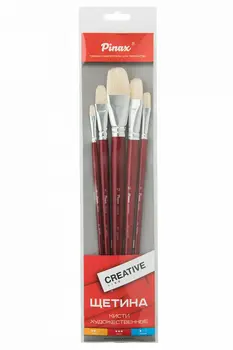 Набор кистей Щетина Pinax "Creative Line" 5 шт овальные