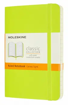 Записная книжка в линейку Moleskine "Classic Soft" Pocket, 90x140 мм 192 стр мягкая обложка, лайм