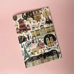 Тетрадь в клетку Paris А5 24 л 90 г, золотое тиснение, бумага слоновая кость, сшивка