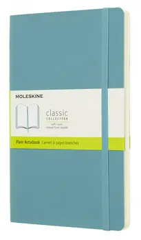 Записная книжка нелинованная Moleskine "Classic Sof" Large, 130х210 мм 192 стр, обложка голубая