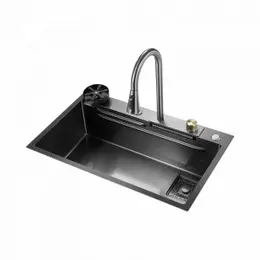 Многофункциональная кухонная мойка Xiaomi Mensarjor Raindance Waterfall Double Ladder Nano Sink 680х450 cm (TS6845B-A1NH) (с выдвижным смесителем) Многофункциональная кухонная мойка Xiaomi Mensarjor Raindance Waterfall Double Ladder Nano Sink 680х450 cm (TS6845B-A1NH) (с выдвижным смесителем)