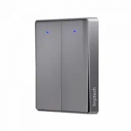 Умный беспроводной выключатель двухклавишный Xiaomi Linptech Glass Panel Smart Wireless Switch E1 Double Grey (KE1GBB MI)