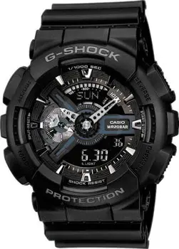 Японские наручные  мужские часы Casio GA-110-1B. Коллекция G-Shock