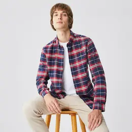 Мужская рубашка Lacoste Slim Fit Oxford в клетку Мужская рубашка Lacoste Slim Fit Oxford в клетку