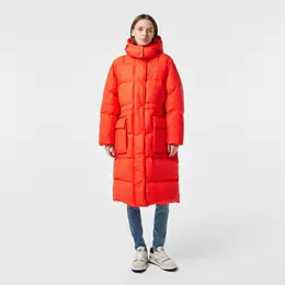 Женский длинный пуховик Lacoste Oversize с регулируемой талией