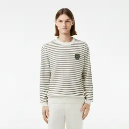 Хлопковый свитер Lacoste с круглым вырезом