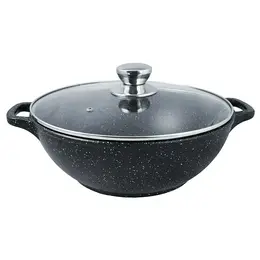 Казан литой 4,0л стеклянная крышка Гранит плюс