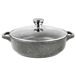 Жаровня литая 26см стеклянная крышка Кристалл Жаровня литая 26см стеклянная крышка Кристалл