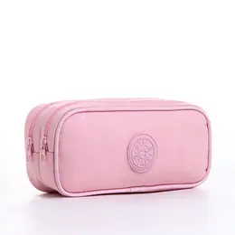 Косметичка - пенал на молнии с 2 отделами, розовая