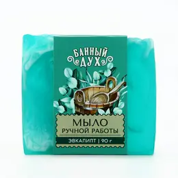 Мыло ручной работы, 90 г, аромат эвкалипта, банный дух Мыло ручной работы, 90 г, аромат эвкалипта, банный дух