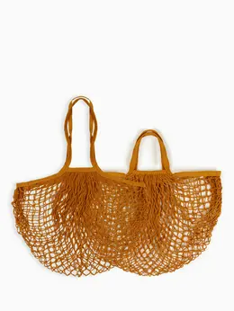 Набор 2 шт.: сумка-авоська плетеная, клетка 1.5 см, рыжая