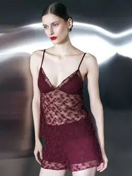 Комплект домашний женский бордовый кружевной Комплект домашний женский бордовый кружевной