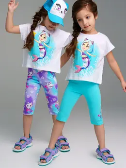 Легинсы для девочки, 2 пары в комплекте