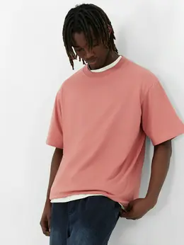 Футболка мужская розовая оверсайз