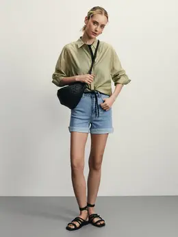 Джинсовые шорты mom fit