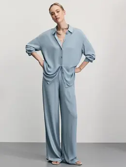 Широкие брюки из фактурной вискозы Широкие брюки из фактурной вискозы