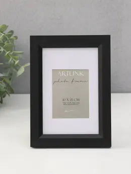 Фоторамка для фото 10×15 см, с паспарту (7×10 см), anna, мдф, черный (пластиковый экран)