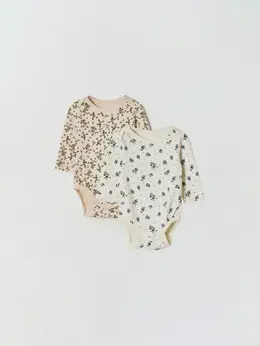 Трикотажное боди с длинным рукавом для малышей, 2 шт.