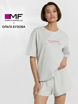 Комплект домашний mark formelle x ольга бузова серый с надписью Комплект домашний mark formelle x ольга бузова серый с надписью