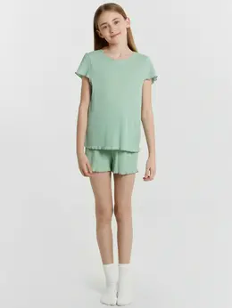 Комплект домашний для девочек зеленый