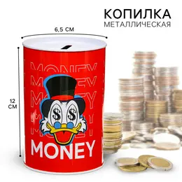 Копилка металлическая money, 6.5 см×6.5 см×12 см, disney Копилка металлическая money, 6.5 см×6.5 см×12 см, disney