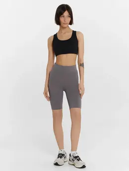 Шорты велосипедки женские серые спортивные с высокой посадкой
