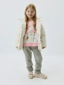 Утепленные джинсы Mom fit для девочек