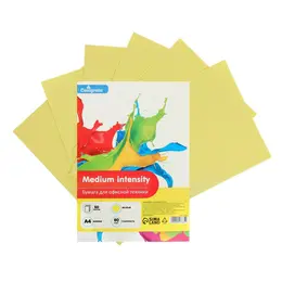 Бумага цветная а4 50л calligrata умеренный интенсив желтый 80г/м2