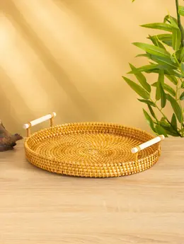 Поднос плетеный, 28×28×3 см, ротанг Поднос плетеный, 28×28×3 см, ротанг