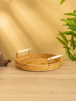 Поднос плетеный, 22×22×3 см, ротанг Поднос плетеный, 22×22×3 см, ротанг